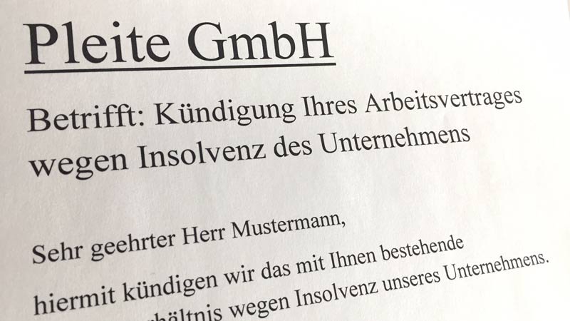 Insolvenz: Darf der Chef einfach kündigen? Kündigungsschreiben