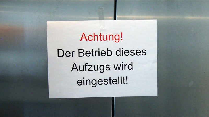 Aufzug: Was tuin bei einem Defekt? Aufzug,Fahrstuhl,Mietminderung,Betriebskosten