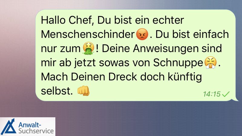 Beleidigung,Drohung,Chef,Kollegen,Kündigung