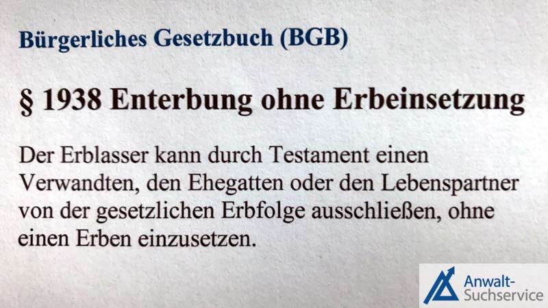 Enterbung,Pflichtteil,Pflichtteilsentziehung,Testament