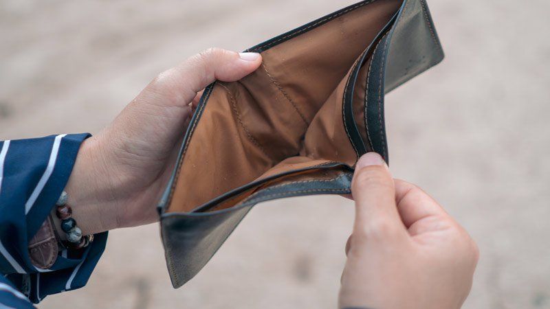 Brieftasche,leer,Mieter,Insolvenz