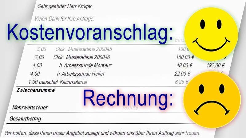 Kostenvoranschlag,Smileys