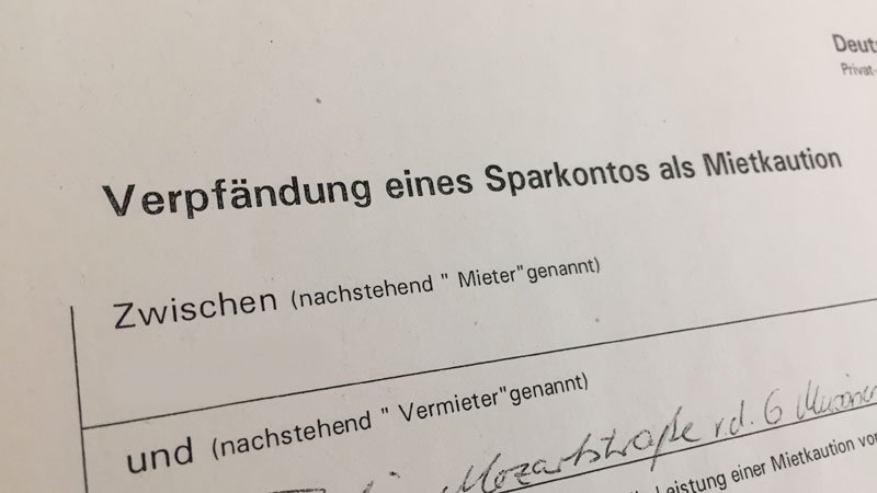 Verpfändung Sparkonto