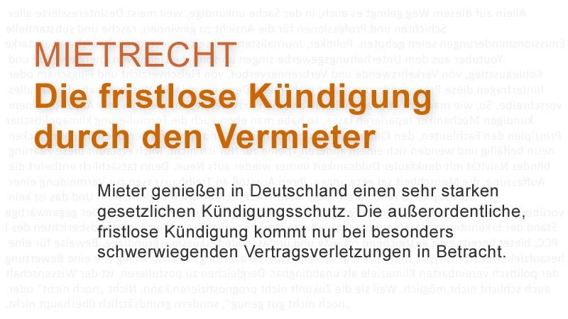 Fristlose,Kündigung,Vermieter