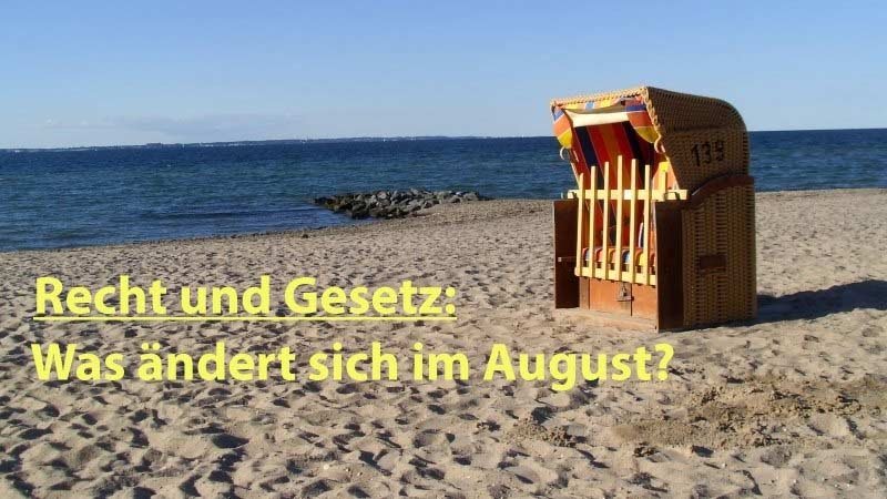 Recht und Gesetz - Änderungen im August 2018 Strandkorb,Meer