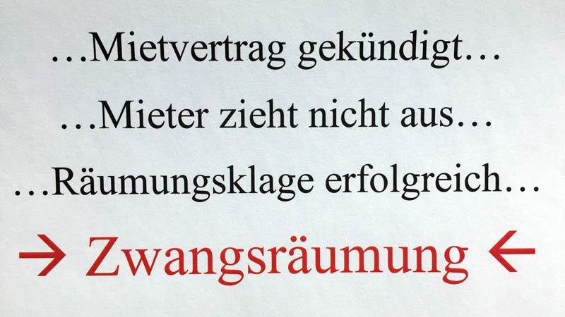 Zwangsräumung was passiert mit den sachen des mieters