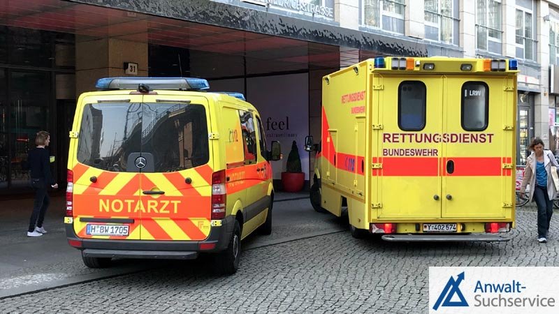 Notarzt,Krankenwagen,Schock,Schmerzensgeld