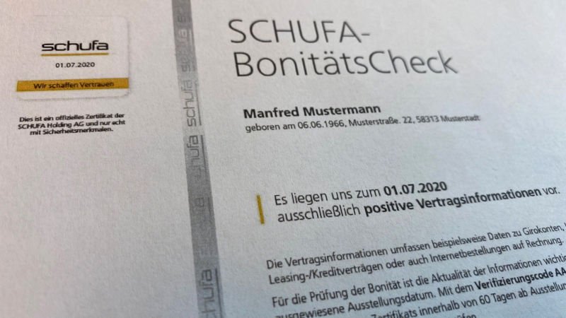 SCHUFA-Score,Bonitätsauskunft,Selbstauskunft