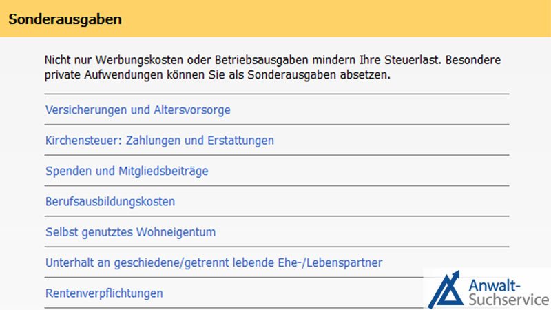 Sonderausgaben,Steuer,absetzen,Unterhalt,Beiträge