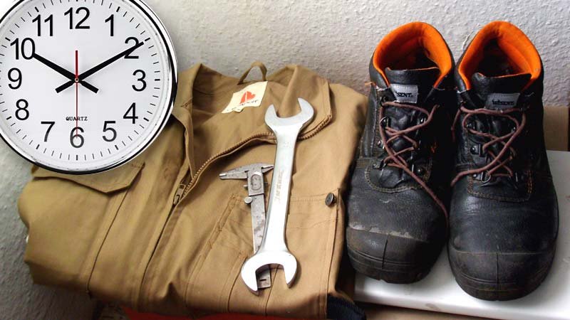 Uhr,Arbeitskleidung,Schuhe