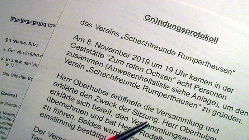 Verein,Gründung,Satzung,Vorstand