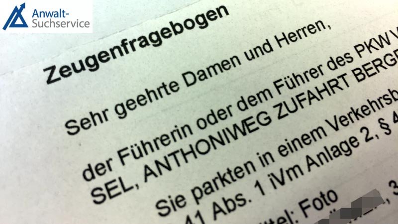 Zeugenfragebogen,Anhörungsbogen,Bußgeld,Führerschein